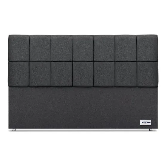 Cabeceira Piave Linho Cinza Sup King (12x195x125) - Ortobom Cor Cinza-escuro