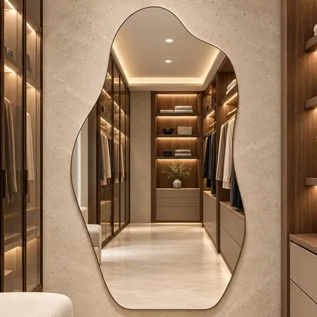 Espelho Lopazzi Orgânico 90 E 70cm Retrô Quarto Closet Casa Magnus 90x40cm