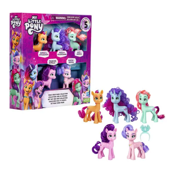 Colección Deja Tu Marca My Little Pony, 5 ponis, + 3 años
