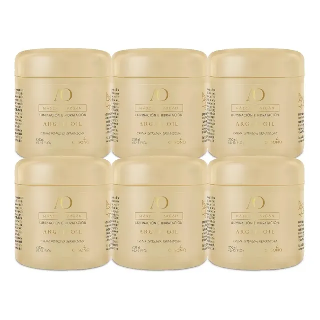 Mascaras Argan Ossono Iluminacion Hidratacion 250ml Pack X6
