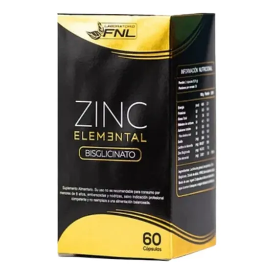 Zinc Elemental Bysglicinato Fnl 1 Frasco 60 Capsulas Sabor Sin Sabor / 1 Frasco 60 Capsulas