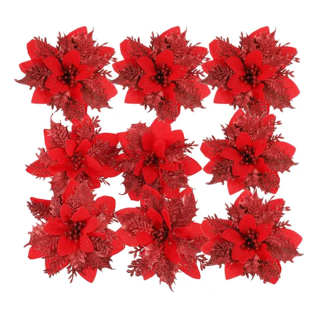 Flores De Navidad 24 Piezas De Flores De Nochebuena