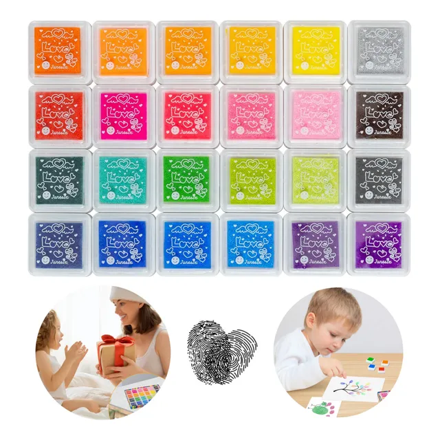 24 Tampón Dactilar Huellero Para Timbre Colores Almohadilla