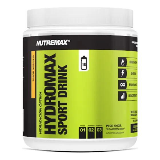 Nutremax Hydromax 600 Gr - Bebida Hidratante Isotónica Sabor Naranja