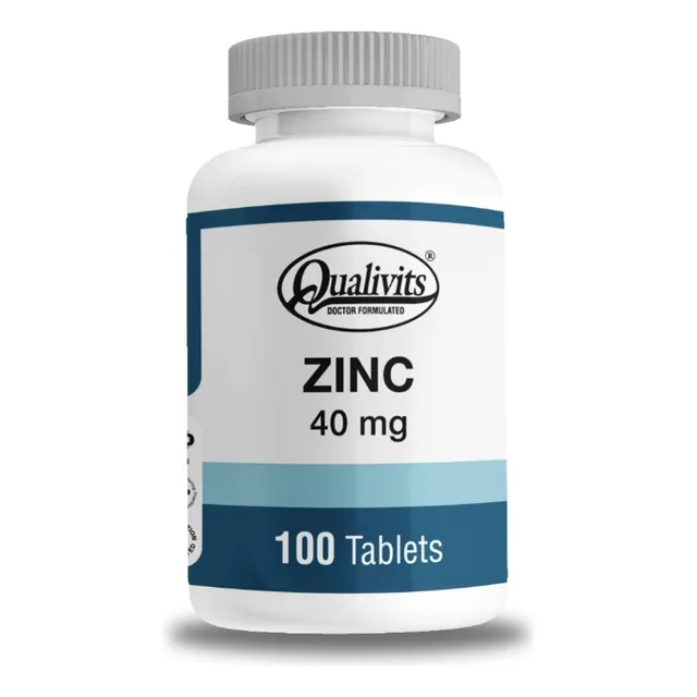 Zinc 40 Mg Qualivits - 100 Tabletas Sabor Sin sabor