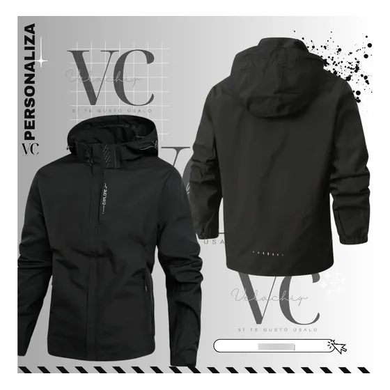 Chaqueta Impermeable Cortaviento Casual Deportiva Unisex
