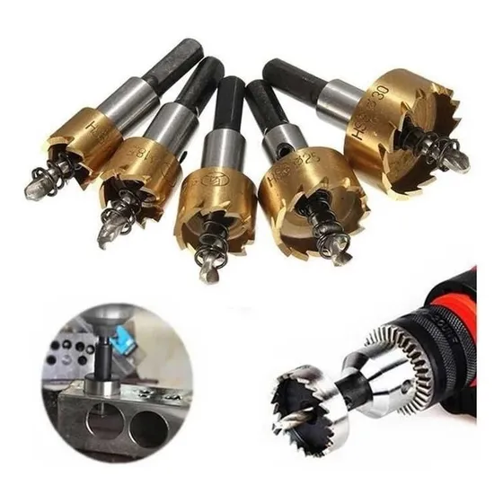 Kit De 5 Mechas Brocas De Titanio Para Acero Aluminio Madera