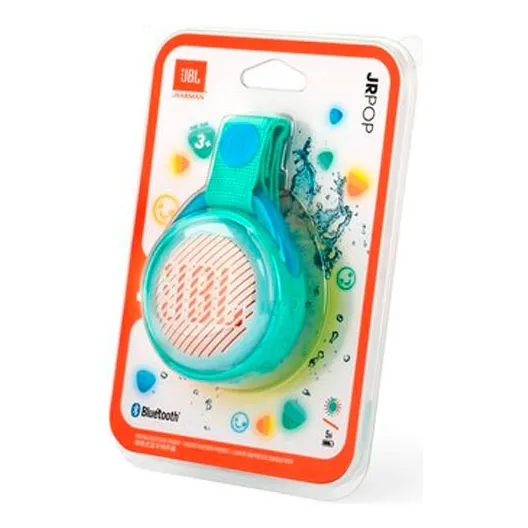 Parlante Jbl Jr Pop Celeste Luces Bluetooth Nuevo