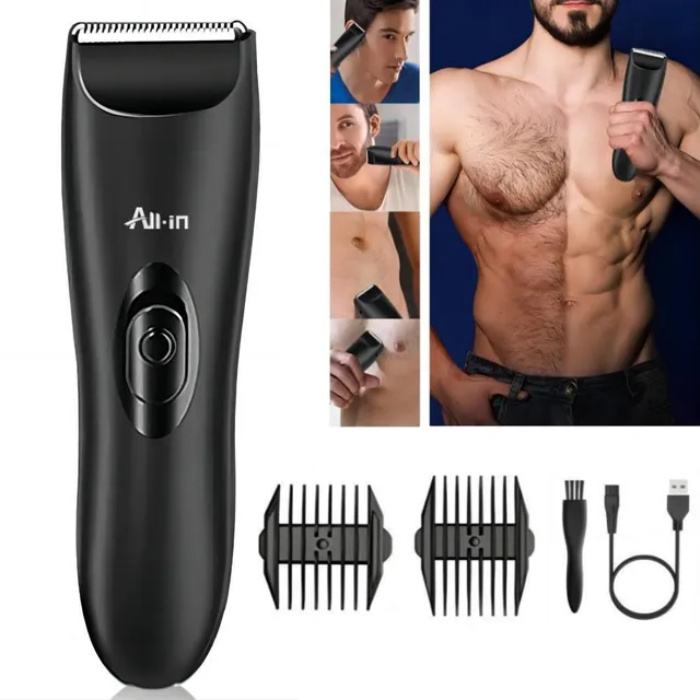All-in® Rasuradora Electrica Corporal Zonas Intimas Barba Cabello Afeitadora Impermeable Ipx7 Recargable Inalambrica Maquina para cortar todo el vello del cuerpo Hombre Regalo B-565BK