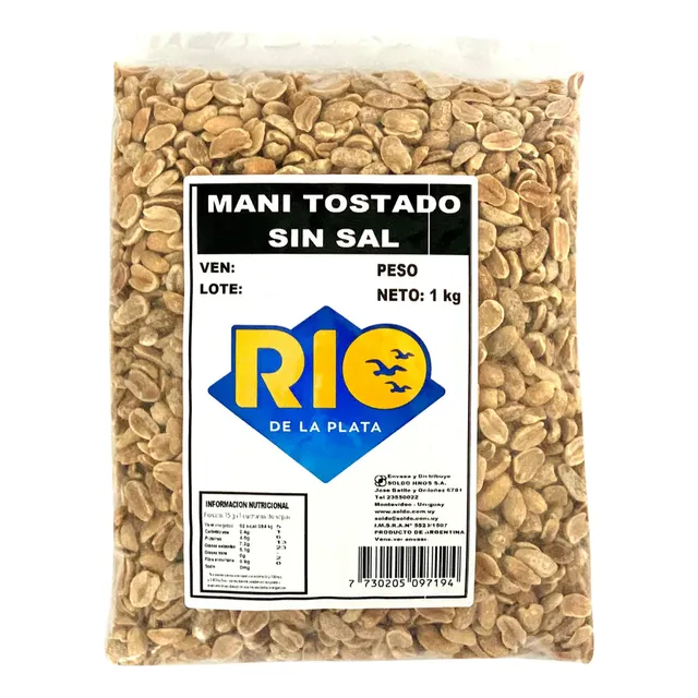 Maní Tostado Sin Sal Río De La Plata 1 Kg