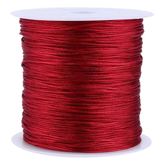 Rollo Cordon Nailon Ft In Chino Cuerda Hilo Macrame Rojo