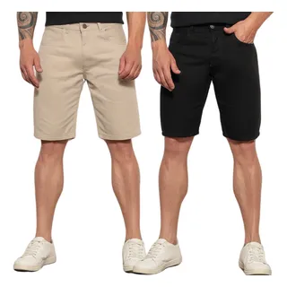 Kit 2 Bermudas Sarja Alta Qualidade Linha Premium Jeans Kit 2 Bermudas Sarja Alta Qualidade Linha Premium Jeans