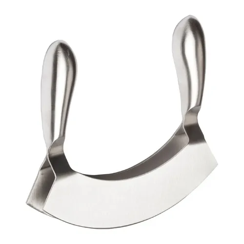 Cuchillo Mezzaluna Doble Hoja Picar Hierbas Aliños Winco