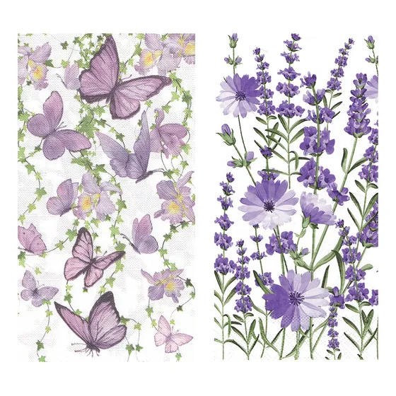 Servilletas Decoupage Mariposas Y Flores Lila Laura Craft
