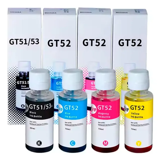 Kit 4 Tinta Compatible Con Hp Smart Tank 700 720 750 790 Gt Negro / Cyan / Magenta / Amarillo