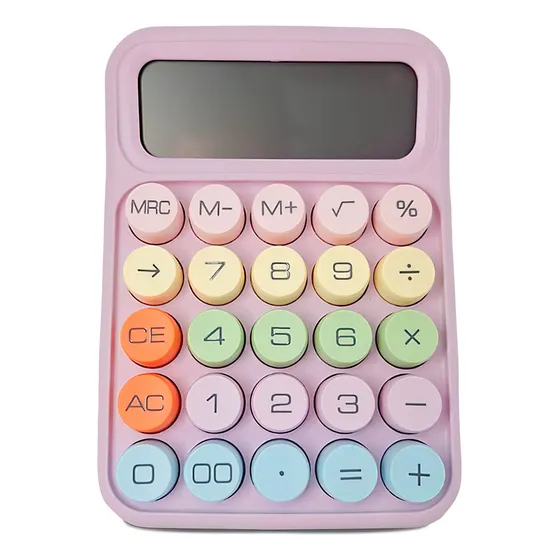 Calculadora Colorida De Mesa Simples 12 Digitos Pequena