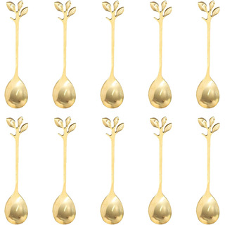 Juego De 10 Cucharas De Café Doradas De Acero Inoxidable Juego De 10 Cucharas De Café Doradas De Acero Inoxidable