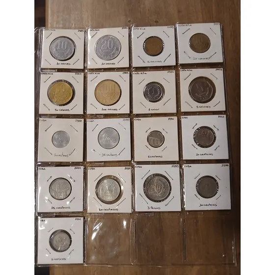 Lote D / 17 Monedas De C America Y Caribe/cuba & Costa Rica