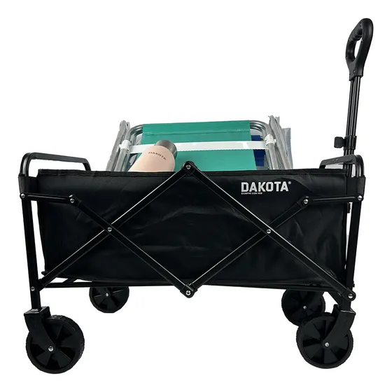 Carrito Plegable Multiuso Carro Camping Playa 4 Ruedas Color Negro