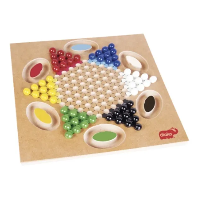 Damas Chinas Juego De Mesa Madera 60 Canicas Diako Jef