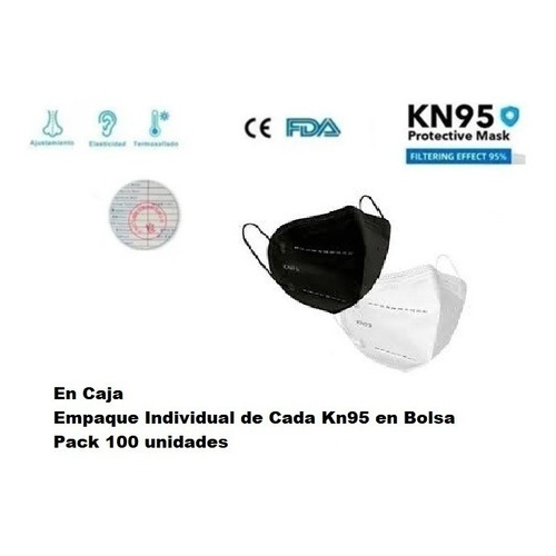 Mascarillas Kn95 Pack 100 Und ,5 Capas, Certif. Fda Y Ce
