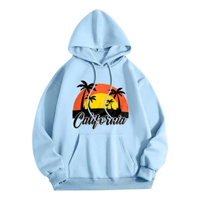 Sudadera Larga Capucha Cuello Redondo Para Mujer