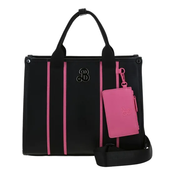 Bolsa Satchel Barbie Gorett Taylor Br25090-3 Color Negro Correa De Hombro Negro Diseño De La Tela Lisa