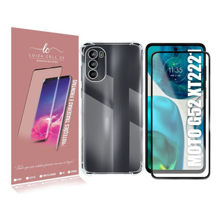 Capa Antiqueda P/ Moto G52 Xt2221 + Pel. 3d + Kit Aplicação Capa Antiqueda P/ Moto G52 Xt2221 + Pel. 3d + Kit Aplicação