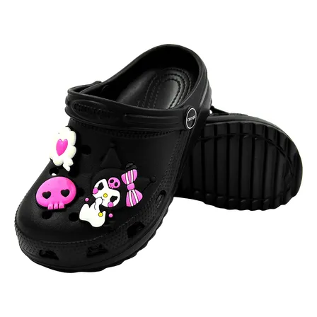 Babuche Infantil Unissex Eva Leve Confortável Antiderrapante Preto Fem.desenho 30-31 Br