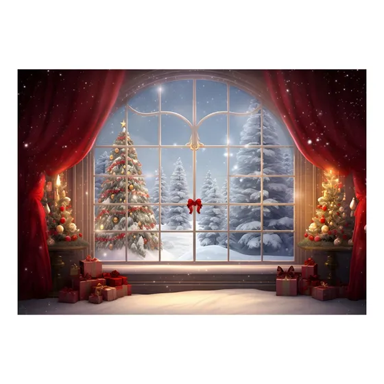 Fondo Navideño De Tela De 1210 X 150 Cm De Diámetro