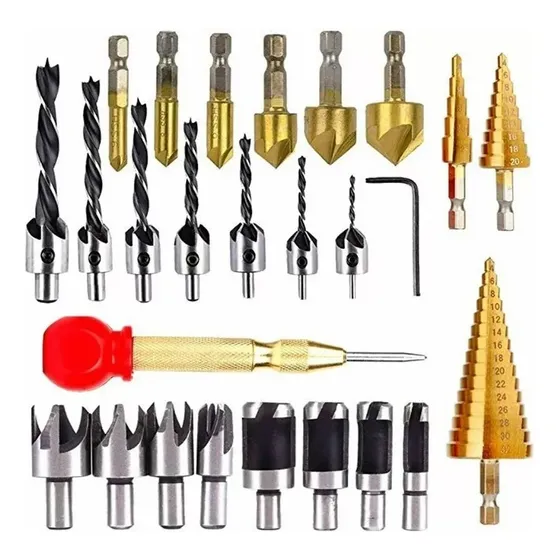 Juego De 26 Pcs Herramientas De Perforación Para Carpintería
