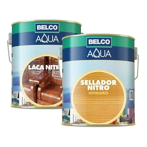 Sellador + Laca Nitro Nitrocelulósico Maderas 900 Ml - Belco