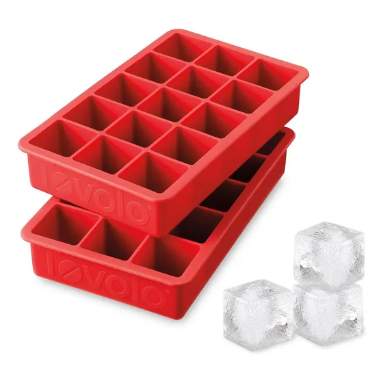 Juego De 2 Cubiteras Tovolo Perfect Cube (candy Apple) - ...