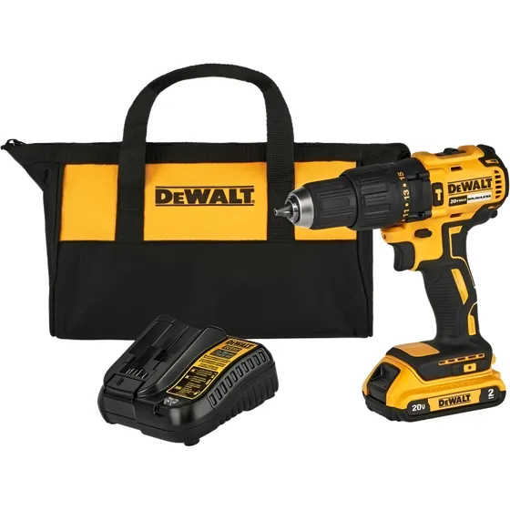 Taladro percutor atornillador inalámbrico de 13mm DeWalt DCD7781D1 20V + accesorios con bolso 110V