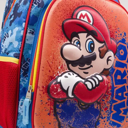 Mochila Escolar Grande Chenson Mario Mb64600-9 Splash Azul
