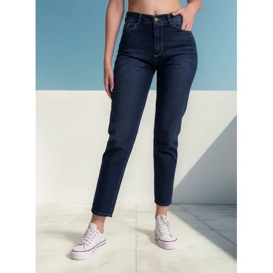 Pantalón Onyx Jean Mom Fit Stone Bigotes Mujer