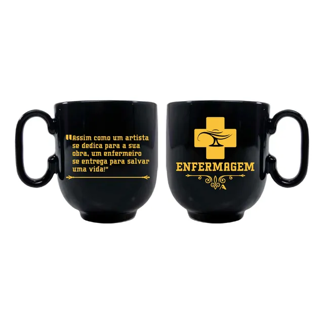 Caneca 350ml Enfermagem Caixa Presente Formatura Enfermeira