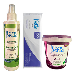 Kit Depil Bella Cera Hidrossoluvel Açaí 600g Loção E Lenço Kit Depil Bella Cera Hidrossoluvel Açaí 600g Loção E Lenço