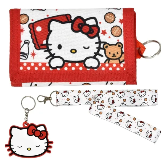 Bello Monedero De Hello Kitty Con Llavero Y Cordón