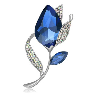 Broche Prendedor Pin De Flor Con Cristal Austriaco Elegante Broche Prendedor Pin De Flor Con Cristal Austriaco Elegante