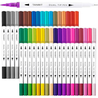 Kit 24 Canetas Coloridas Ponta Fina 2 Em 1 Ponta Dupla Pen Kit 24 Canetas Coloridas Ponta Fina 2 Em 1 Ponta Dupla Pen