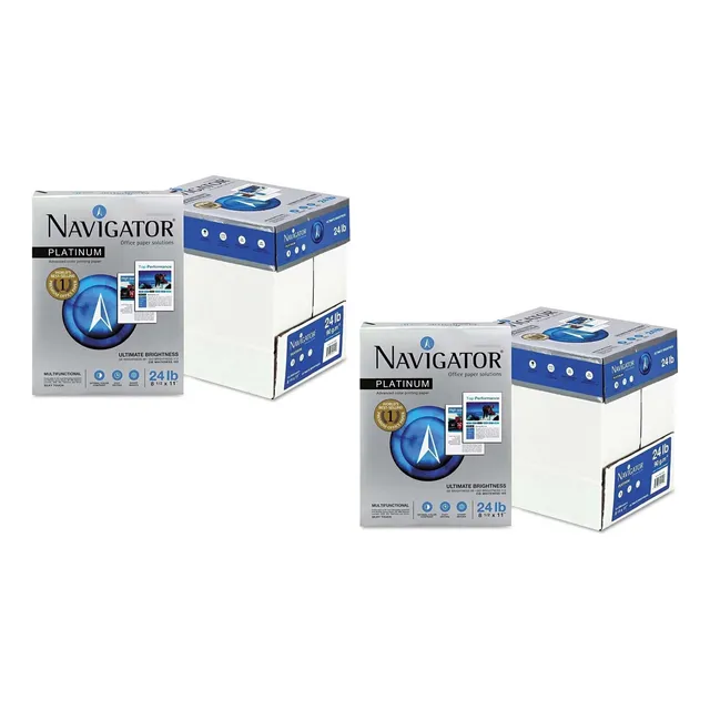 2 Cajas De Papel Navigator Platinum Carta 90grs (5000 Hojas) Color Blanco