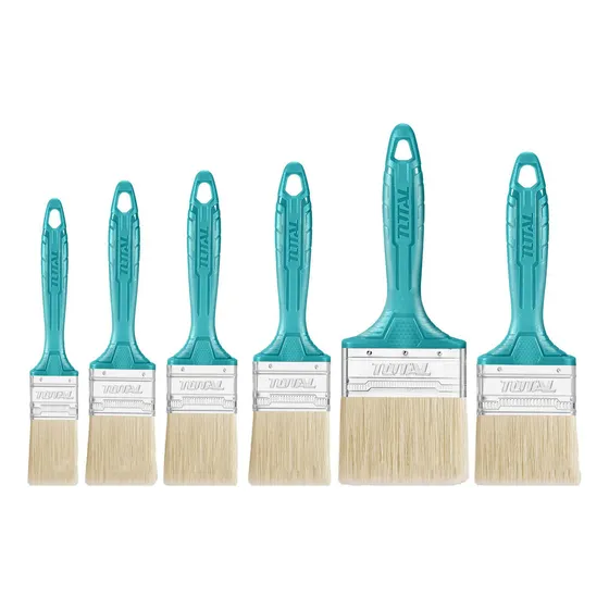 Set De 12 Pinceles Total - Mango De Madera - Varios Tamaños Color De Las Cerdas Turquesa