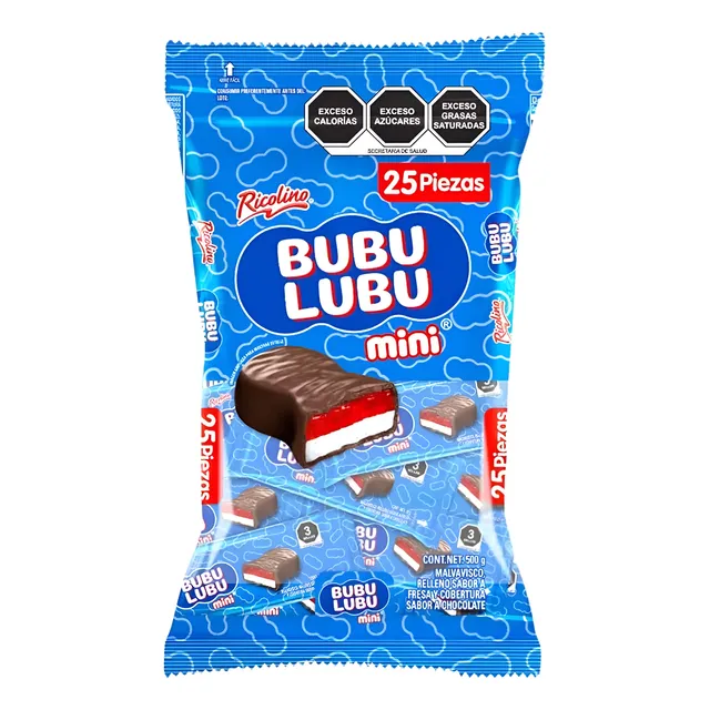 Bubulubu Mini Chocolate Con Malvavisco Y Fresa 20pz 500g