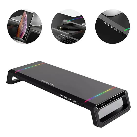 Soporte Para Monitor Con Almacenamiento Y Soporte De Celular