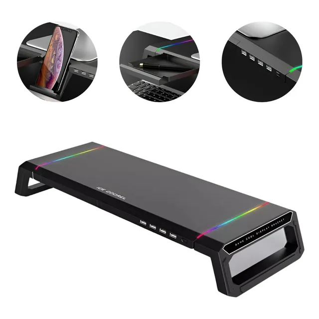 Soporte Para Monitor Con Almacenamiento Y Soporte De Celular