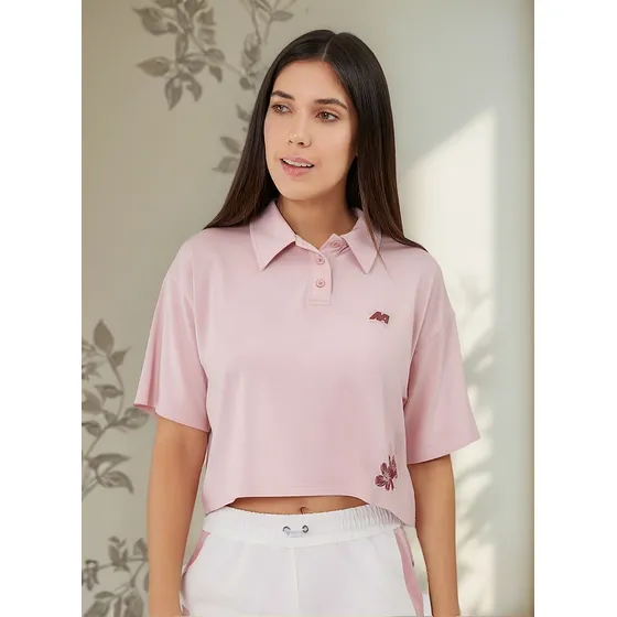 Polo Mc New Athletic Lizzi Rosado Con Vino Mujer
