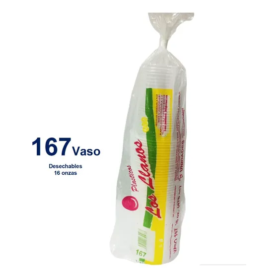 Vasos Plásticos Desechables V167 ( 476cc) 50 Unida 1 Pack