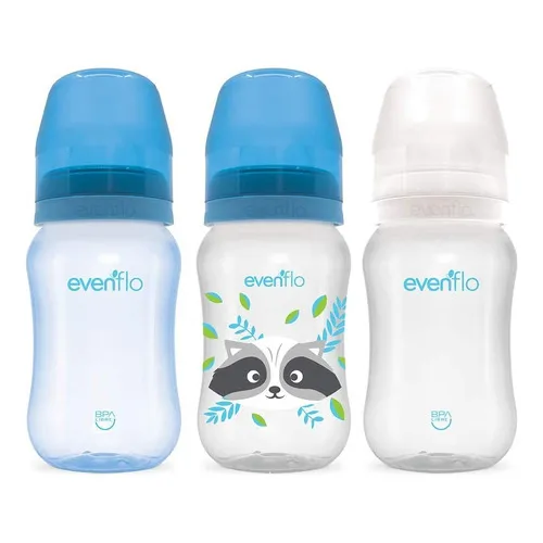 Set de Biberones Evenflo Cuello Ancho 260ml 3 Piezas