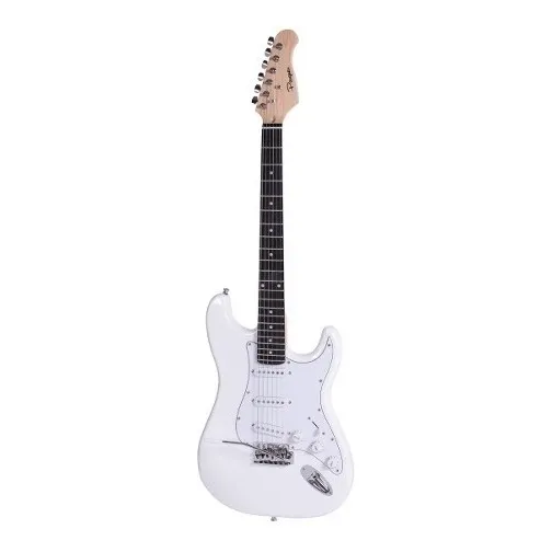 Guitarra Electrica Parquer Stratocaster Blanca Con Funda Orientación De La Mano Diestro Tilo Y Palo De Rosa